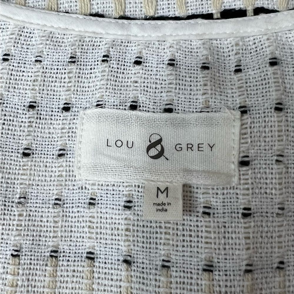 Lou & Grey White Sleeveless Cropped Tank Top Blouse with Fringe Detail Medium - Picture 8 of 10